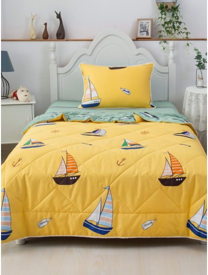 Кораблики (желтый) Комплект Детский с одеялом Sofi de Marko